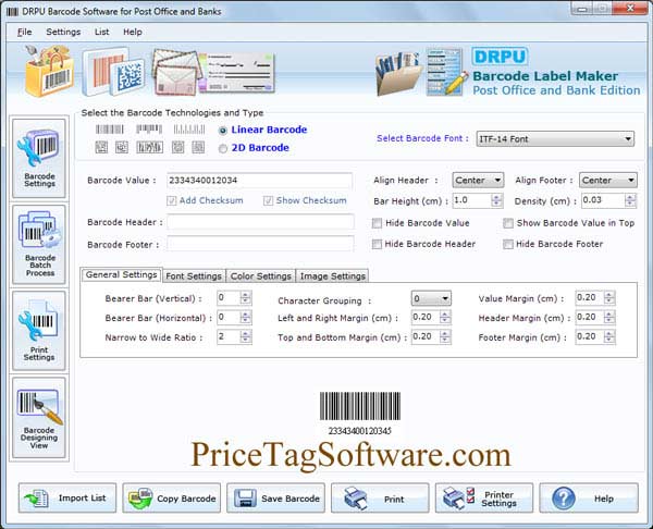 Postal Barcode Software