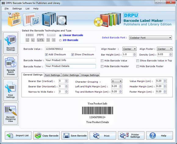 Barcode Fonts for Publishers screen shot