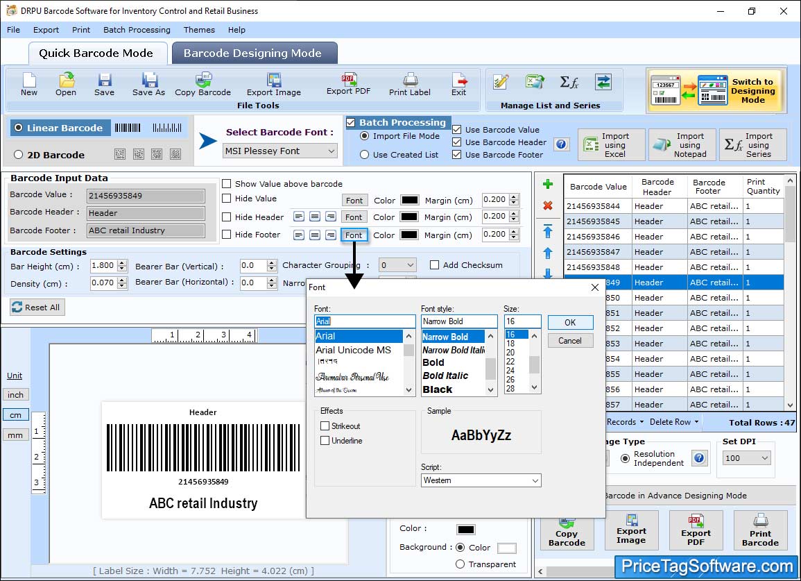 Font Settings Font Settings
