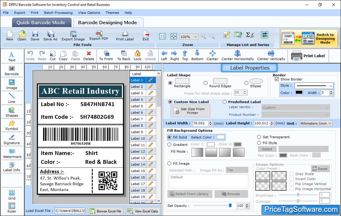 Select Label Shape Select Label Shape