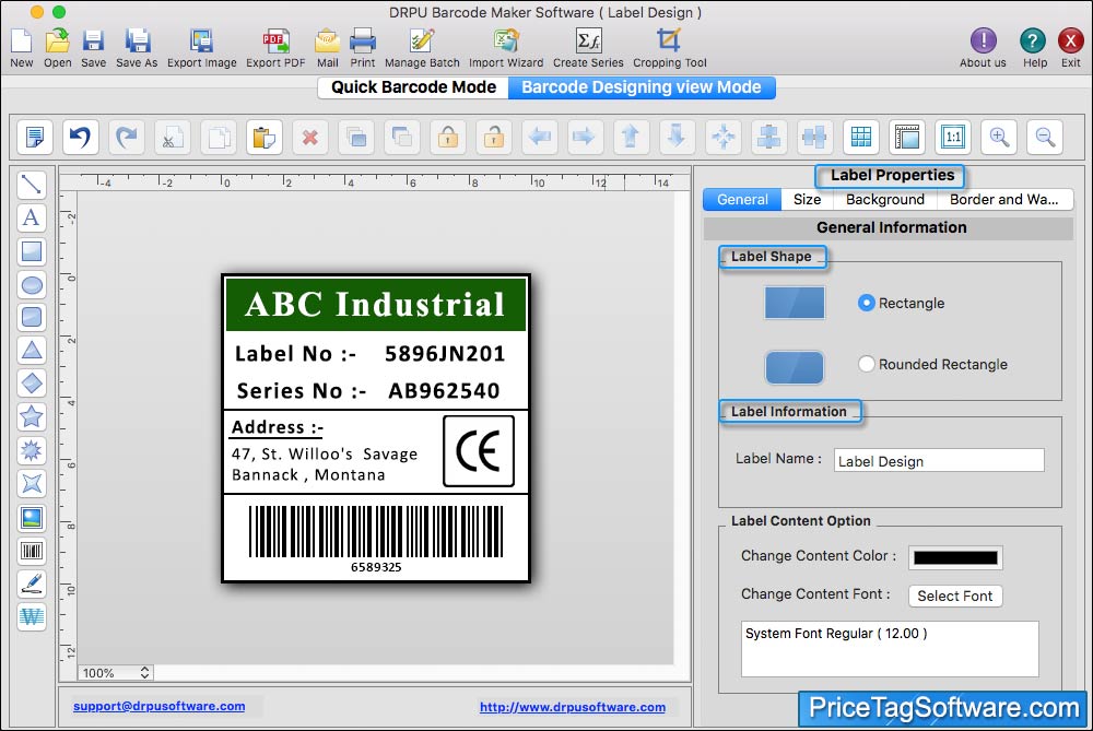 Select Label Shape