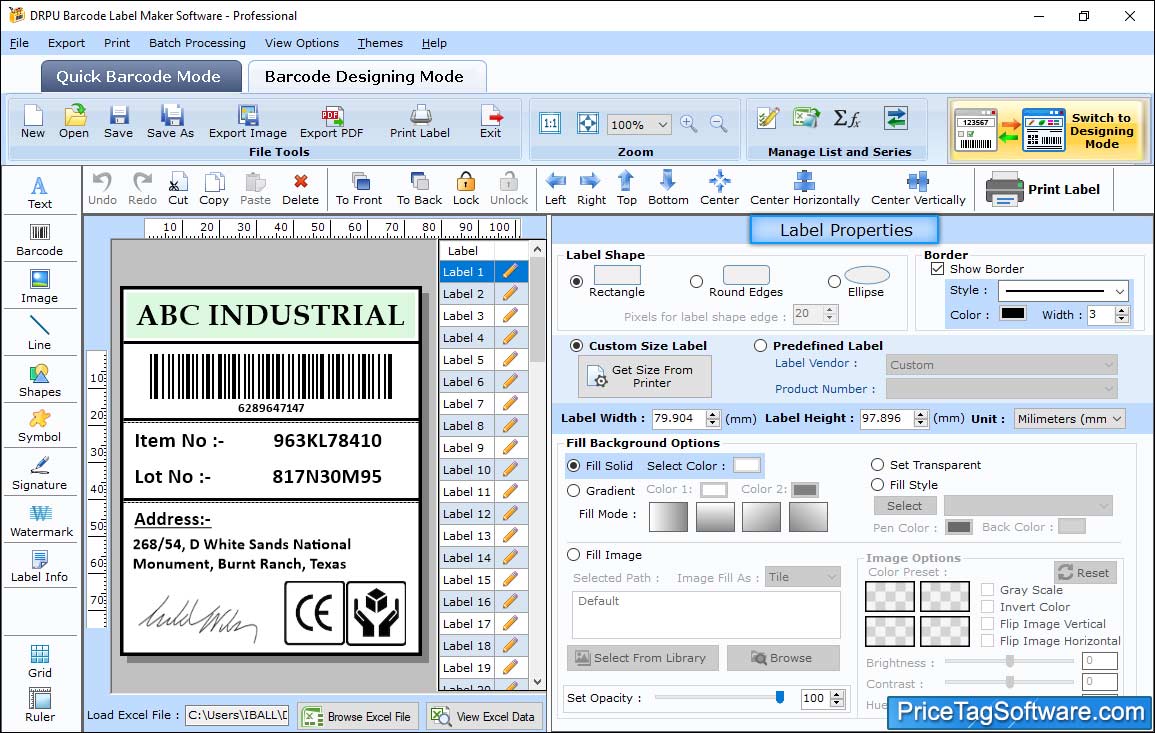 Select Label Shape Select Label Shape