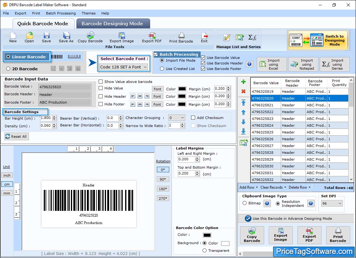 Barcode Value