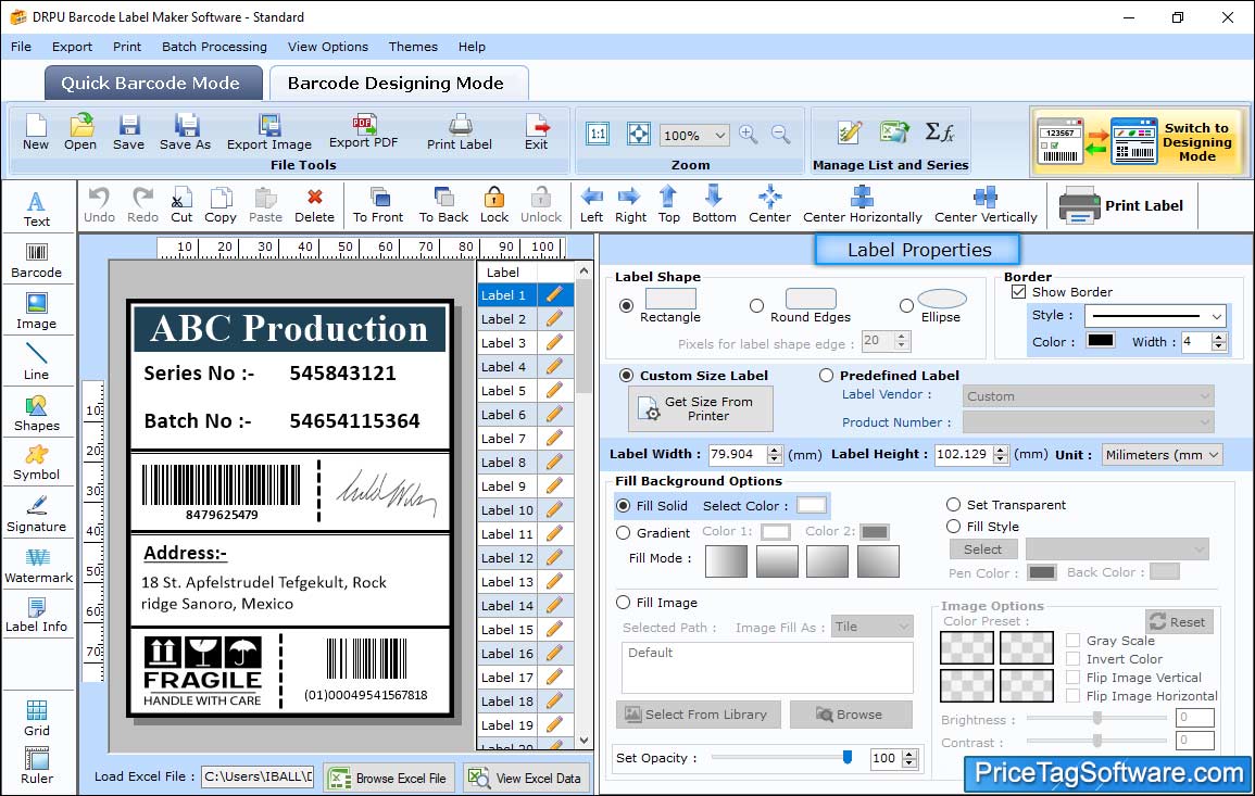 Select Label Shape Select Label Shape